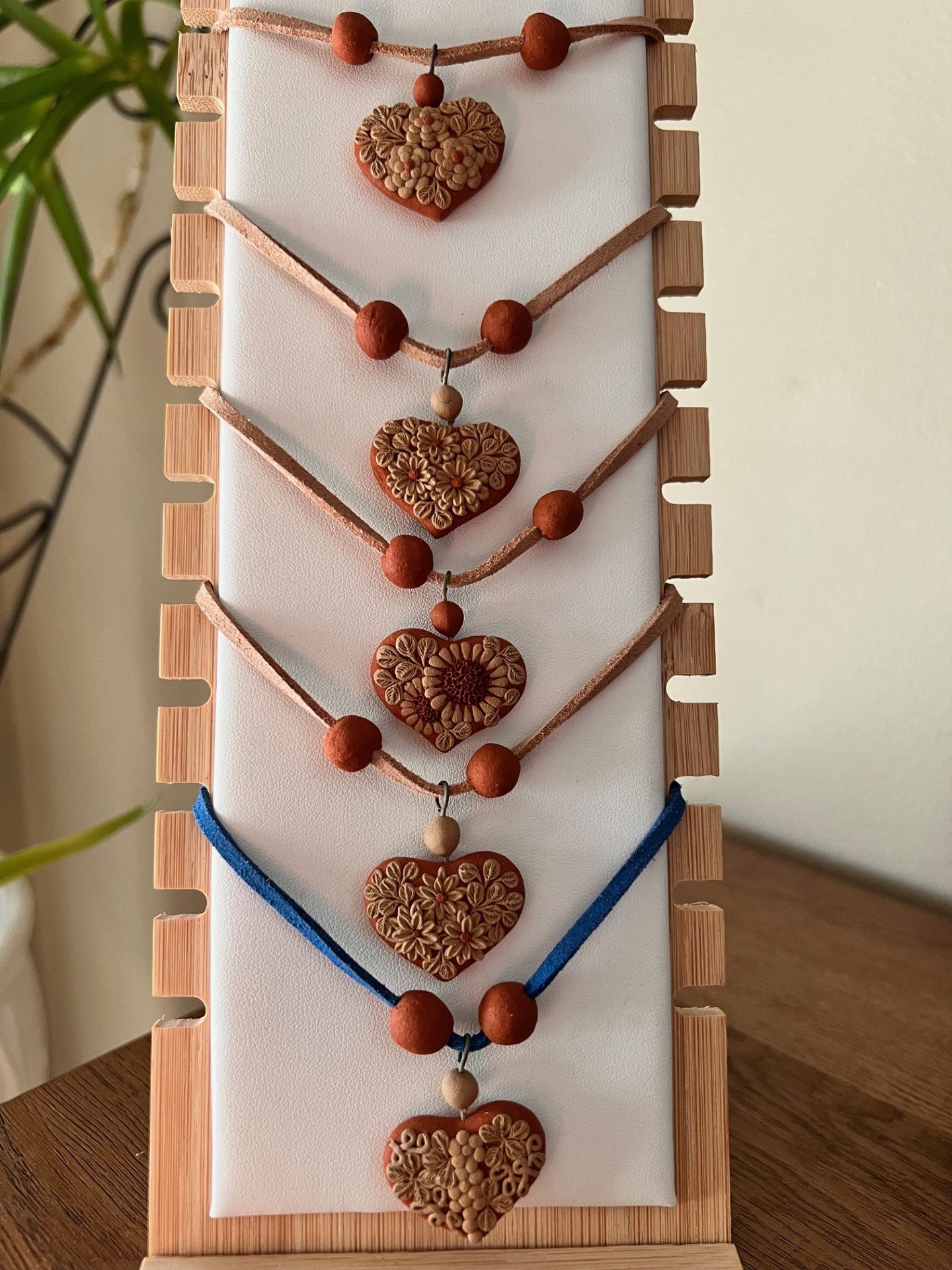 Atzompa Filigrana Necklace - 1" Clay Heart